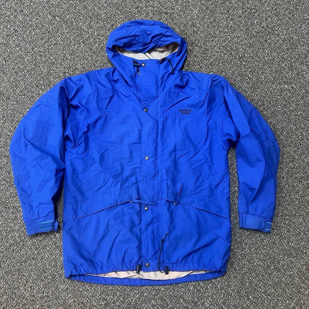 Gander Mountain Jacket Blue Vintage 1980s Button Closure Hiking Weatherproof L